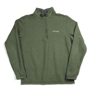 Columbia Sweater Mens Medium Green Cotton Blend